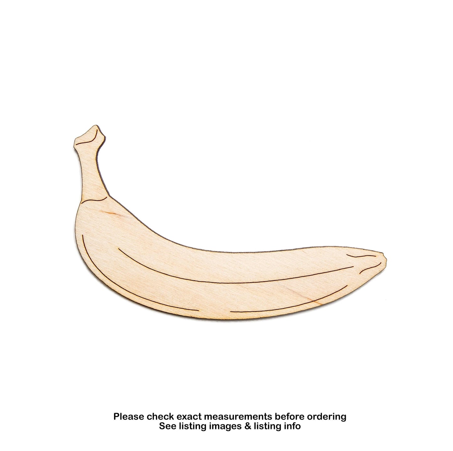 Banana Wood Cutout - Laser Cut Unfinished Craft Shape - Multiple Sizes
