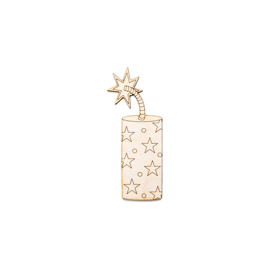 Firecracker Wood Cutout - Laser Cut Unfinished Craft Shape - Multiple Sizes