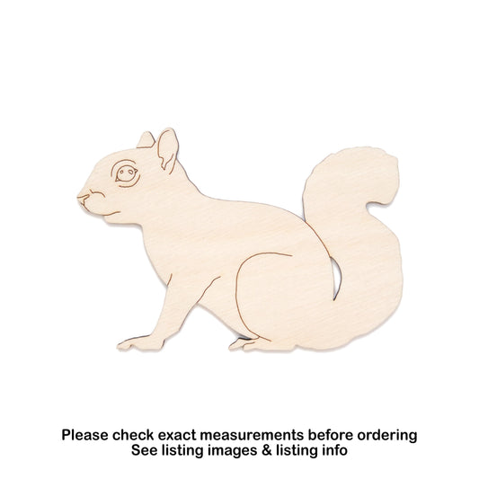 Squirrel Wood Cutout - Laser Cut Unfinished Craft Shape - Multiple Sizes