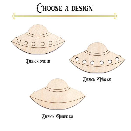 UFOs Detailed Wood Cutout - Laser Cut Unfinished Craft Shape - Multiple Sizes