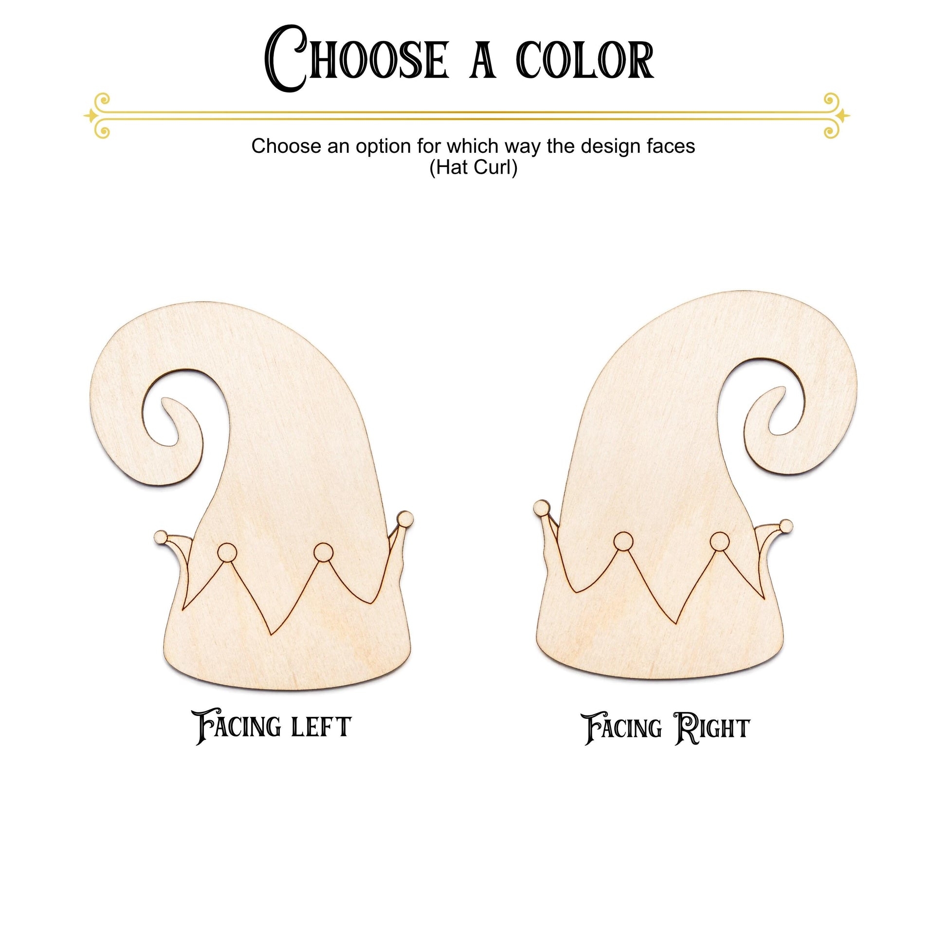 Elf Hat Wood Cutout - Laser Cut Unfinished Craft Shape - Multiple Sizes
