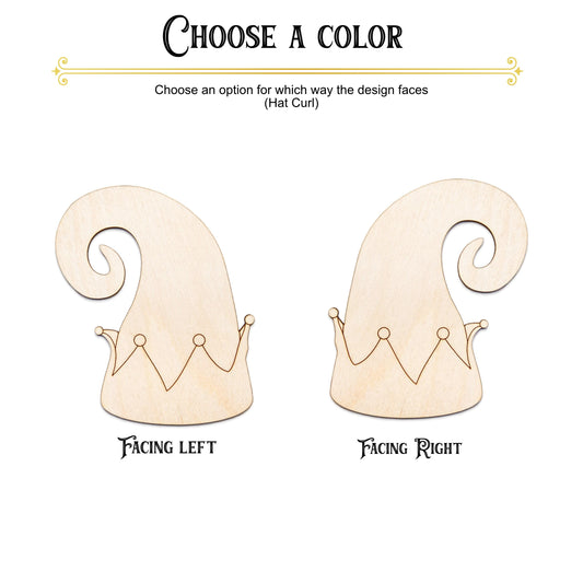 Elf Hat Wood Cutout - Laser Cut Unfinished Craft Shape - Multiple Sizes