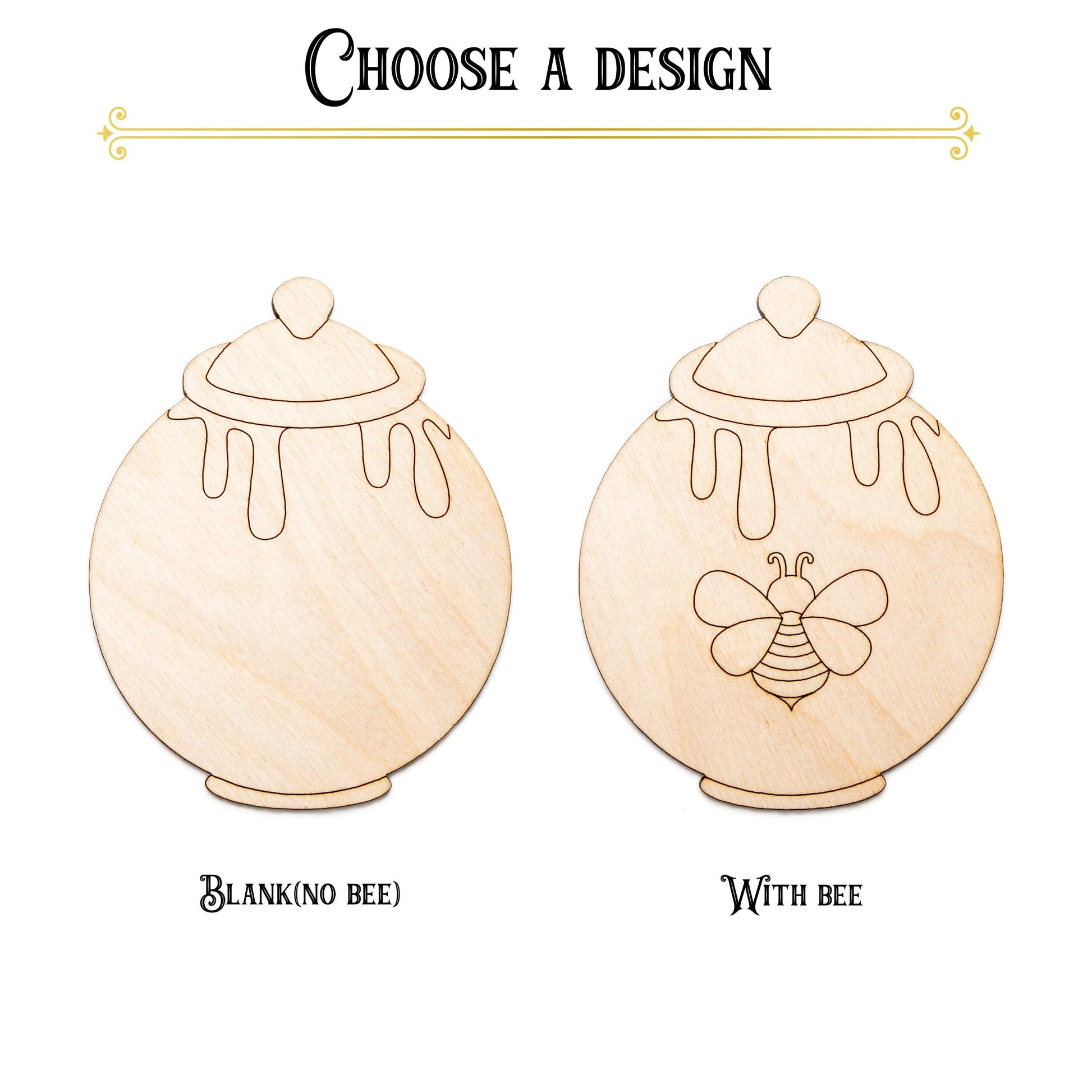 Honey Pot Blank Wood Cutout - Laser Cut Unfinished Craft Shape - Multiple Sizes