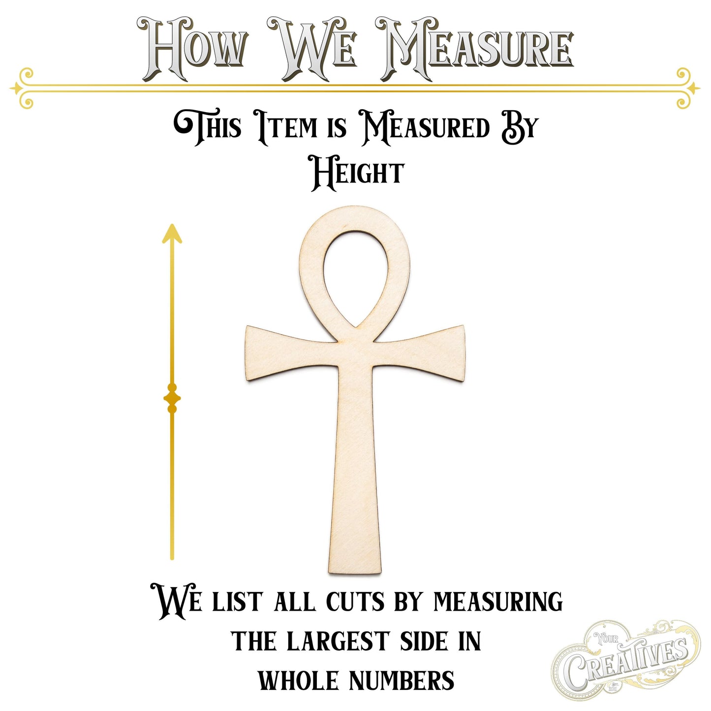 Ankh Wood Cutout - Laser Cut Unfinished Craft Shape - Multiple Sizes
