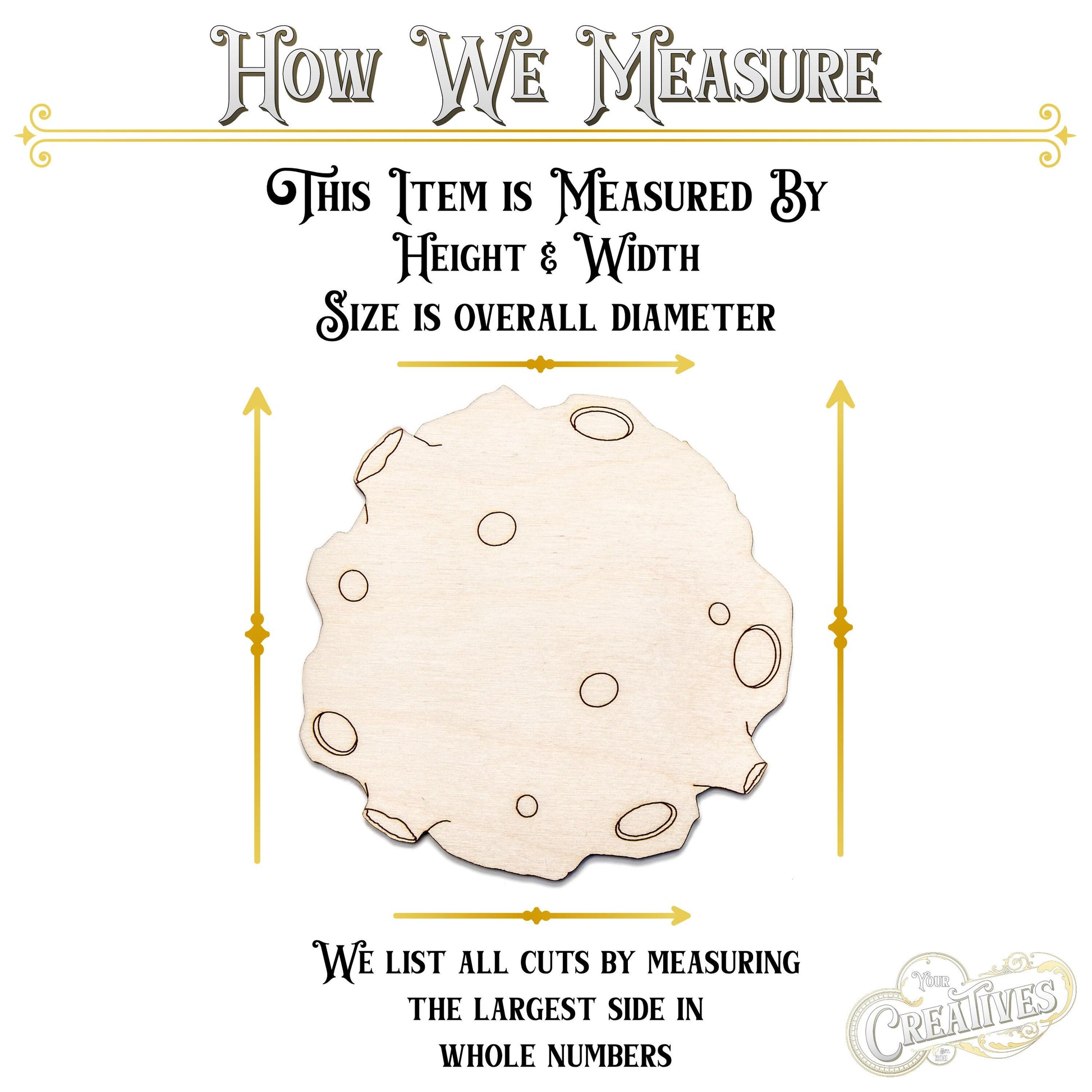 Meteor Round Wood Cutout - Laser Cut Unfinished Craft Shape - Multiple Sizes