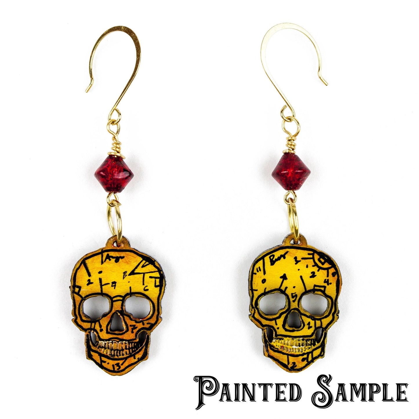 Skull Earrings Blank Wood Cutouts - Laser Cut Unfinished Craft Shape - Multiple Sizes