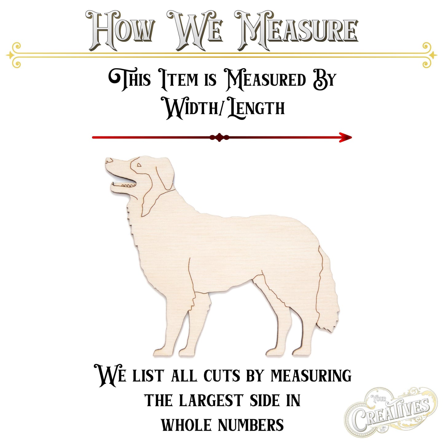 Sheep Dog Detailed Wood Cutout - Laser Cut Unfinished Craft Shape - Multiple Sizes