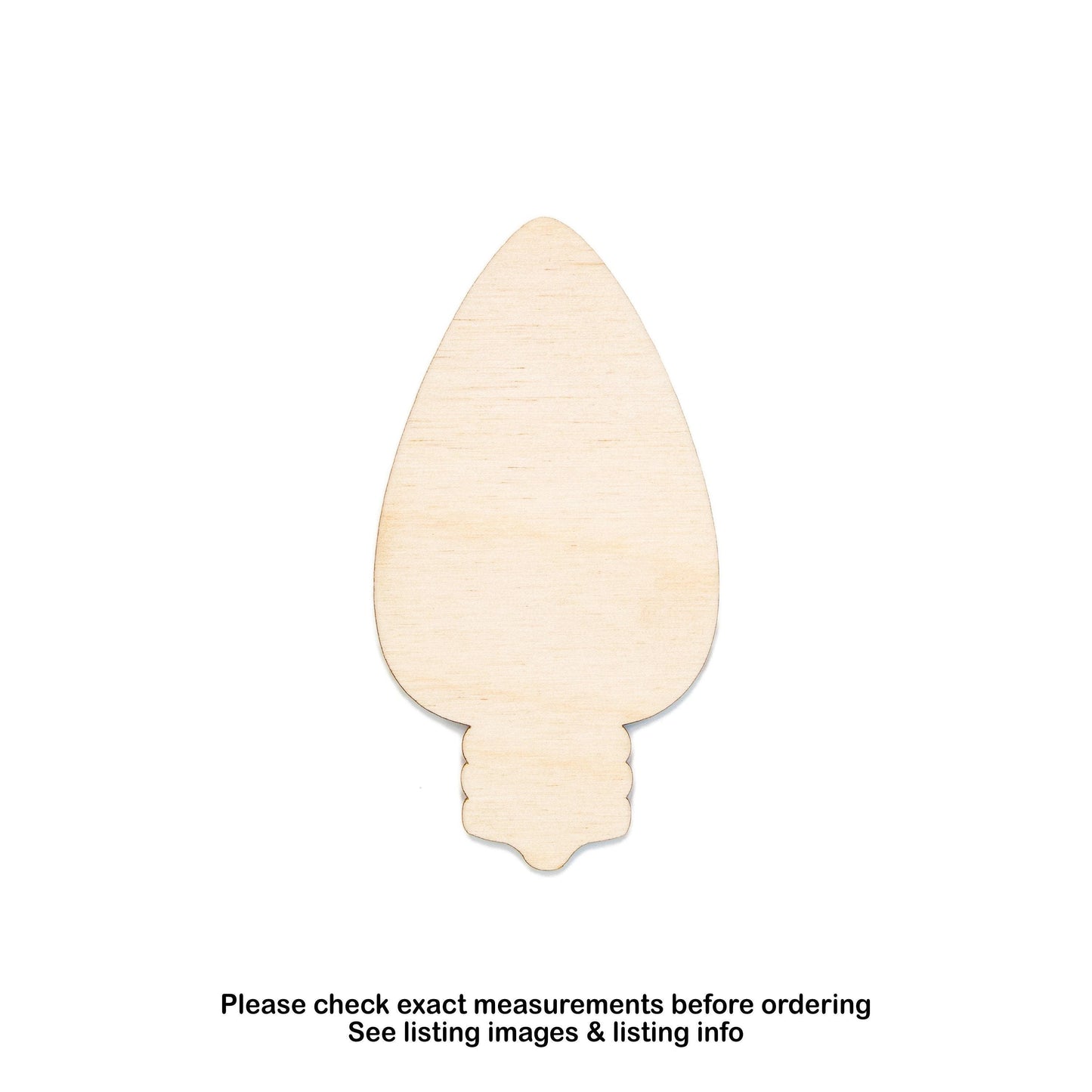 Christmas Light Blank Wood Cutout - Laser Cut Unfinished Craft Shape - Multiple Sizes