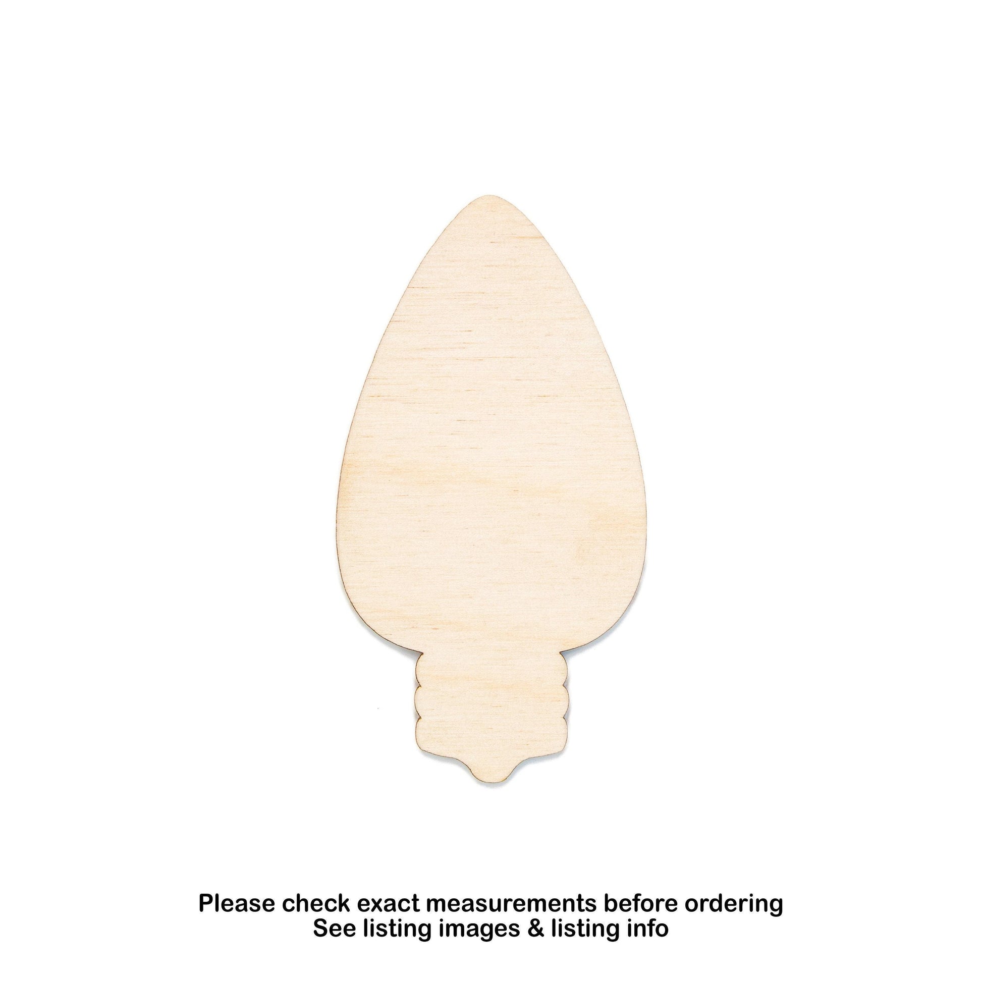 Christmas Light Blank Wood Cutout - Laser Cut Unfinished Craft Shape - Multiple Sizes