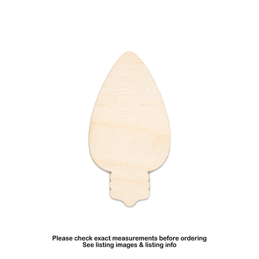 Christmas Light Blank Wood Cutout - Laser Cut Unfinished Craft Shape - Multiple Sizes