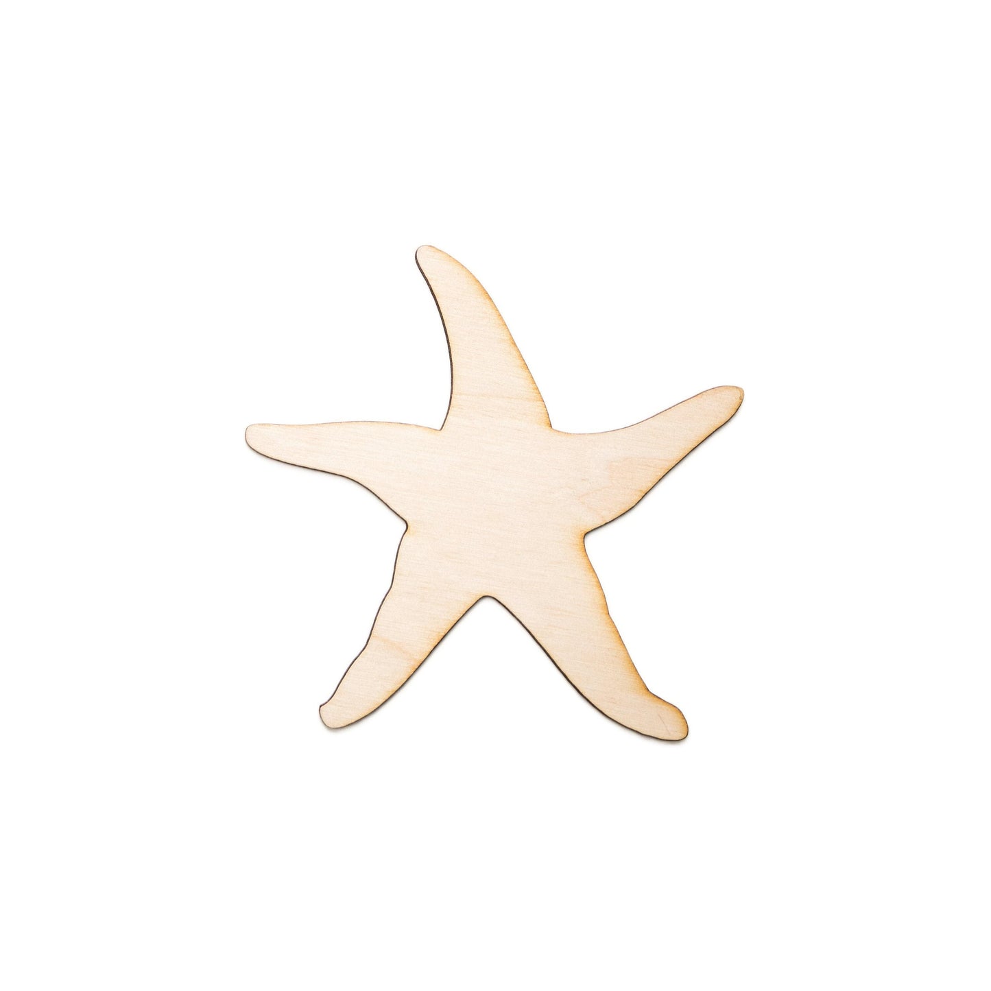 Wavy Starfish Wood Cutout - Laser Cut Unfinished Craft Shape - Multiple Sizes