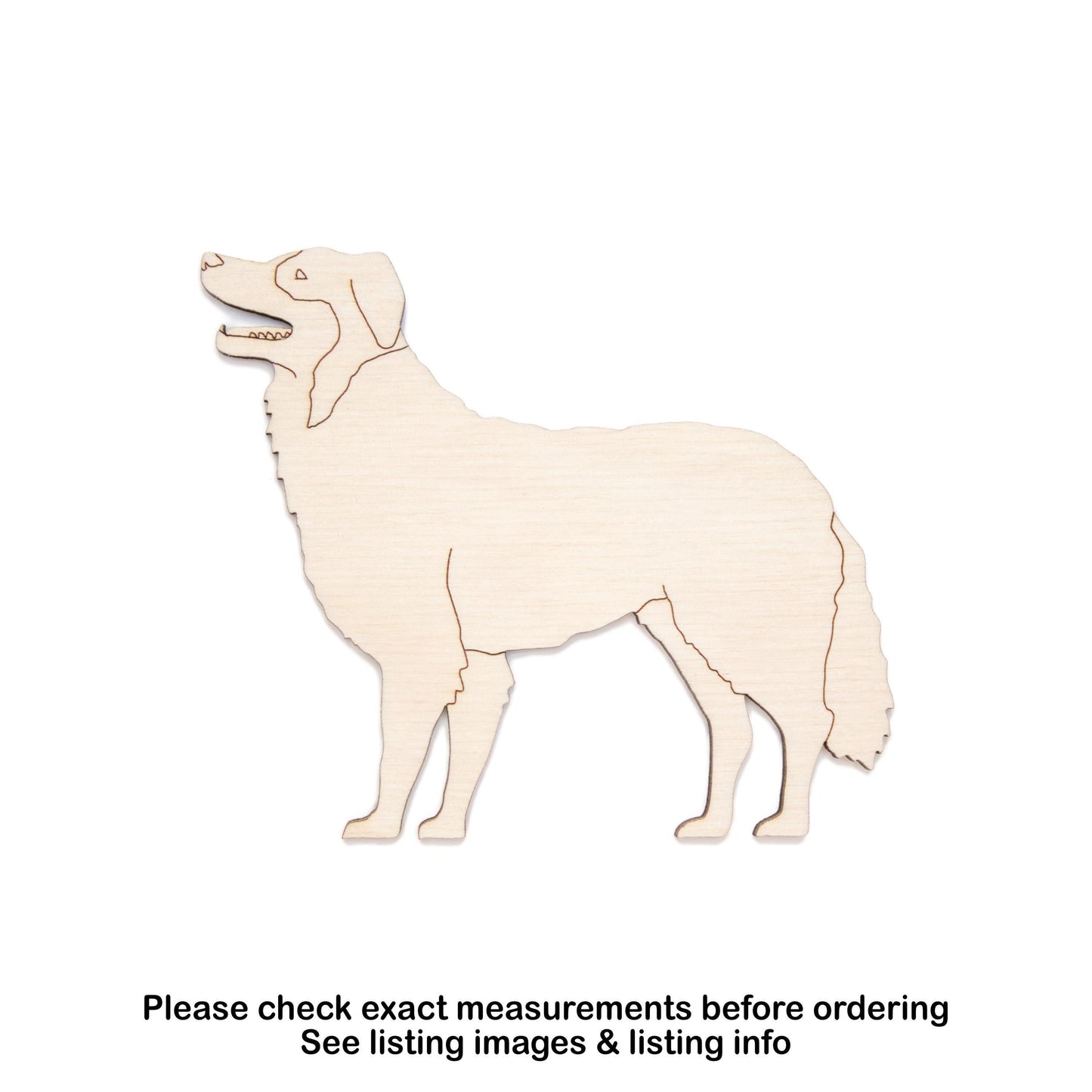 Sheep Dog Detailed Wood Cutout - Laser Cut Unfinished Craft Shape - Multiple Sizes