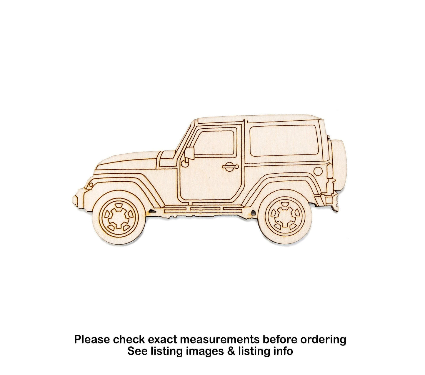 Off Road Vehicle Side View Detailed Wood Cutout - Laser Cut Unfinished Craft Shape - Multiple Sizes