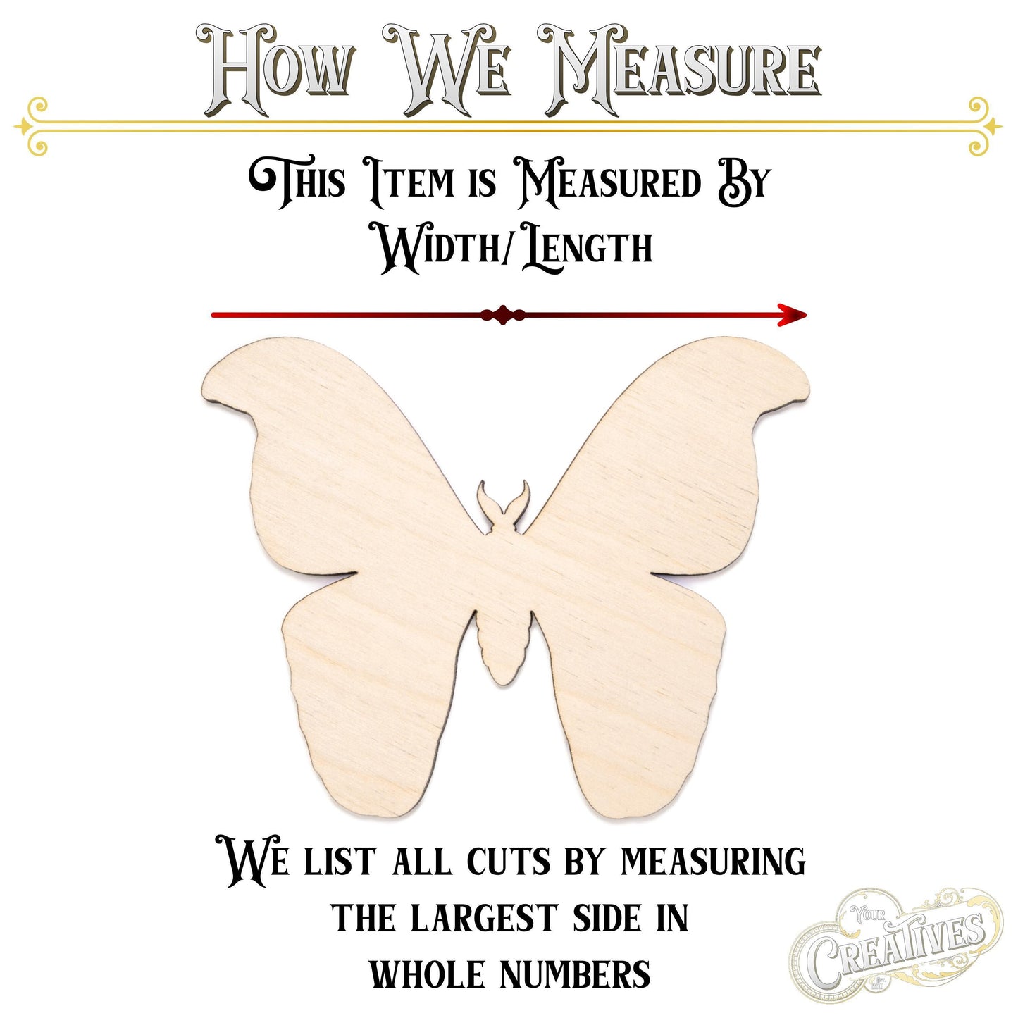 Atlas Moth Blank Wood Cutout - Laser Cut Unfinished Craft Shape - Multiple Sizes