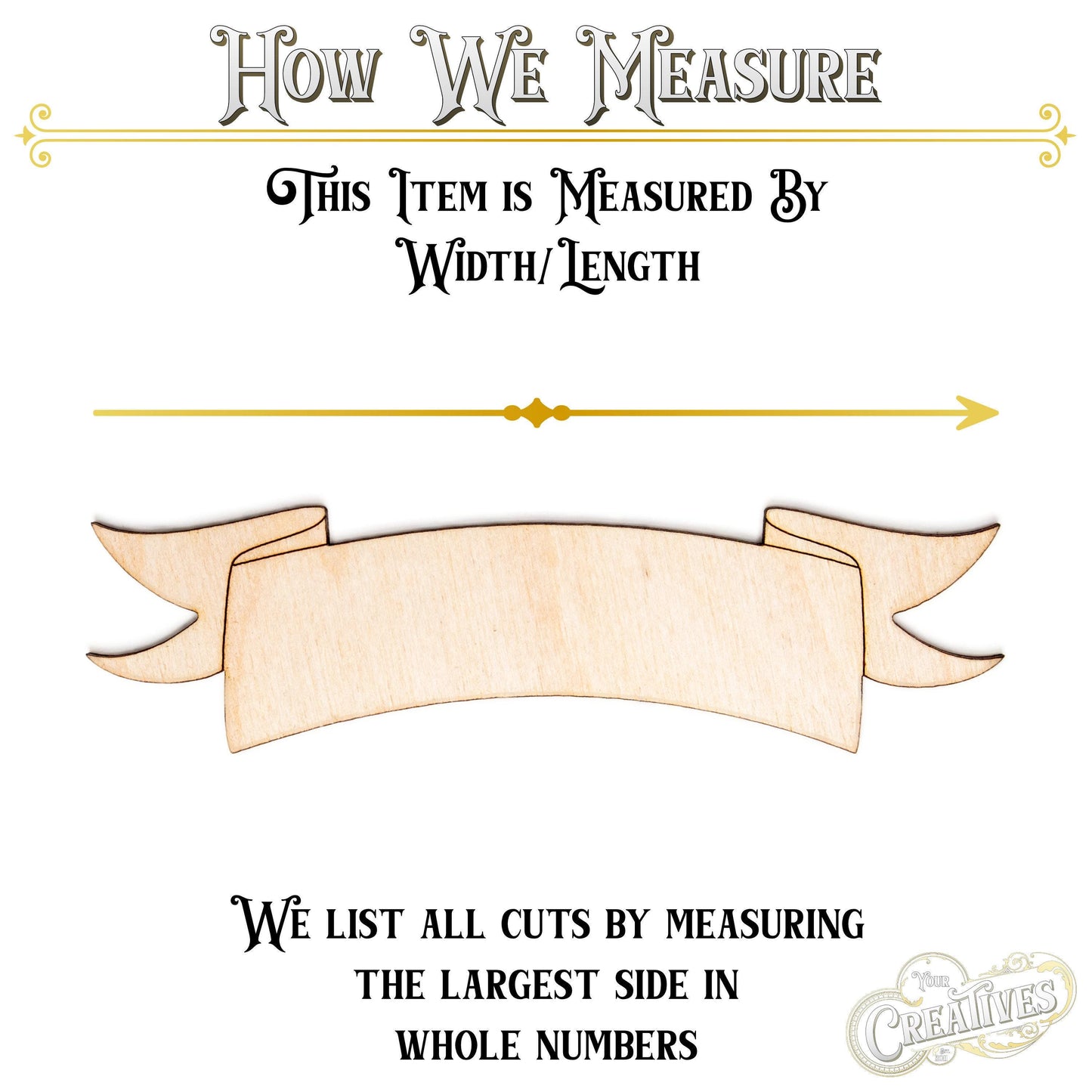 Banner Blank Wood Cutout - Laser Cut Unfinished Craft Shape - Multiple Sizes
