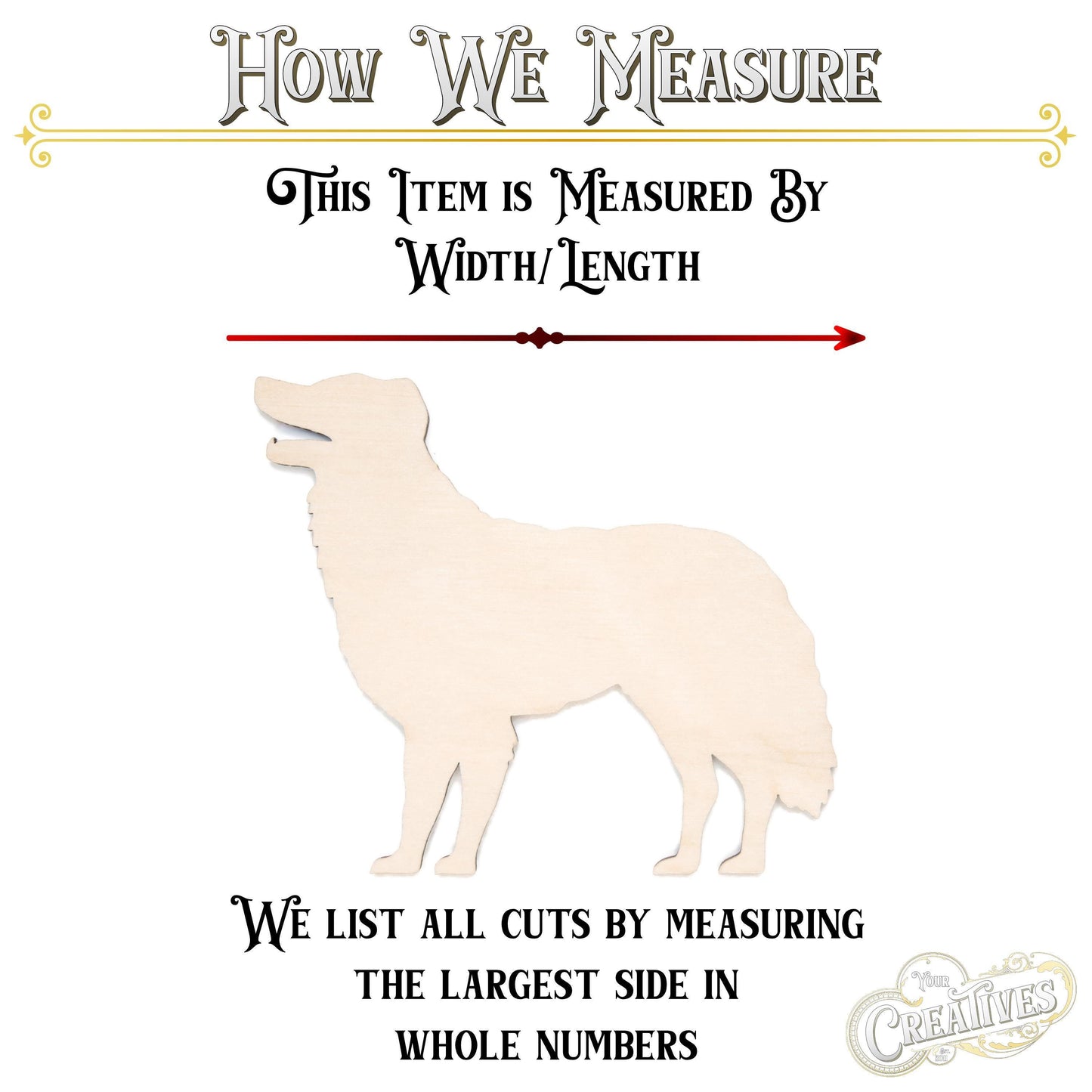 Sheep Dog Wood Cutout - Laser Cut Unfinished Craft Shape - Multiple Sizes