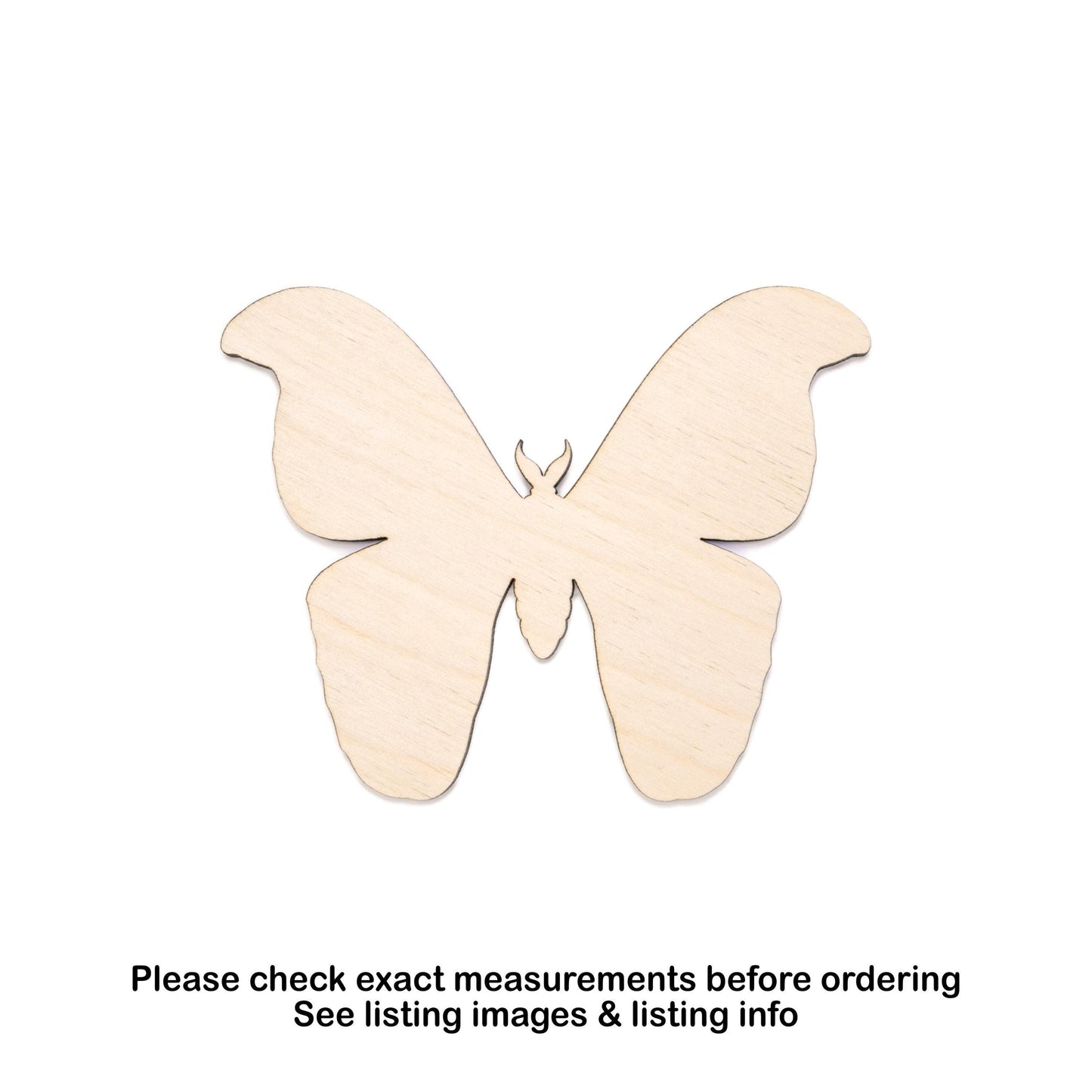 Atlas Moth Blank Wood Cutout - Laser Cut Unfinished Craft Shape - Multiple Sizes