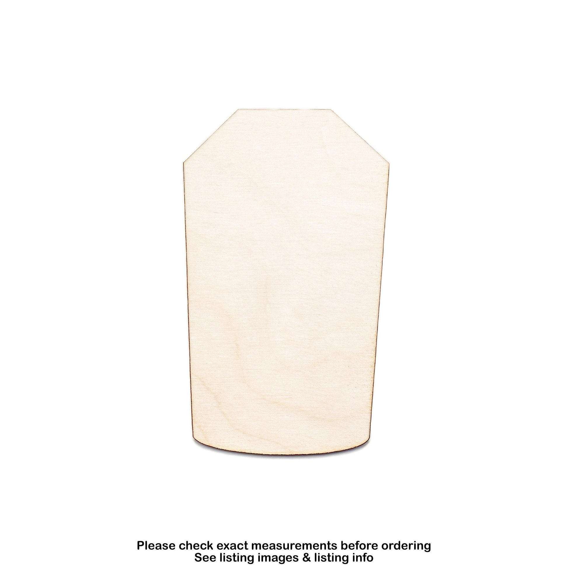 Hexagon Top Tombstone Wood Cutout - Laser Cut Unfinished Craft Shape - Multiple Sizes