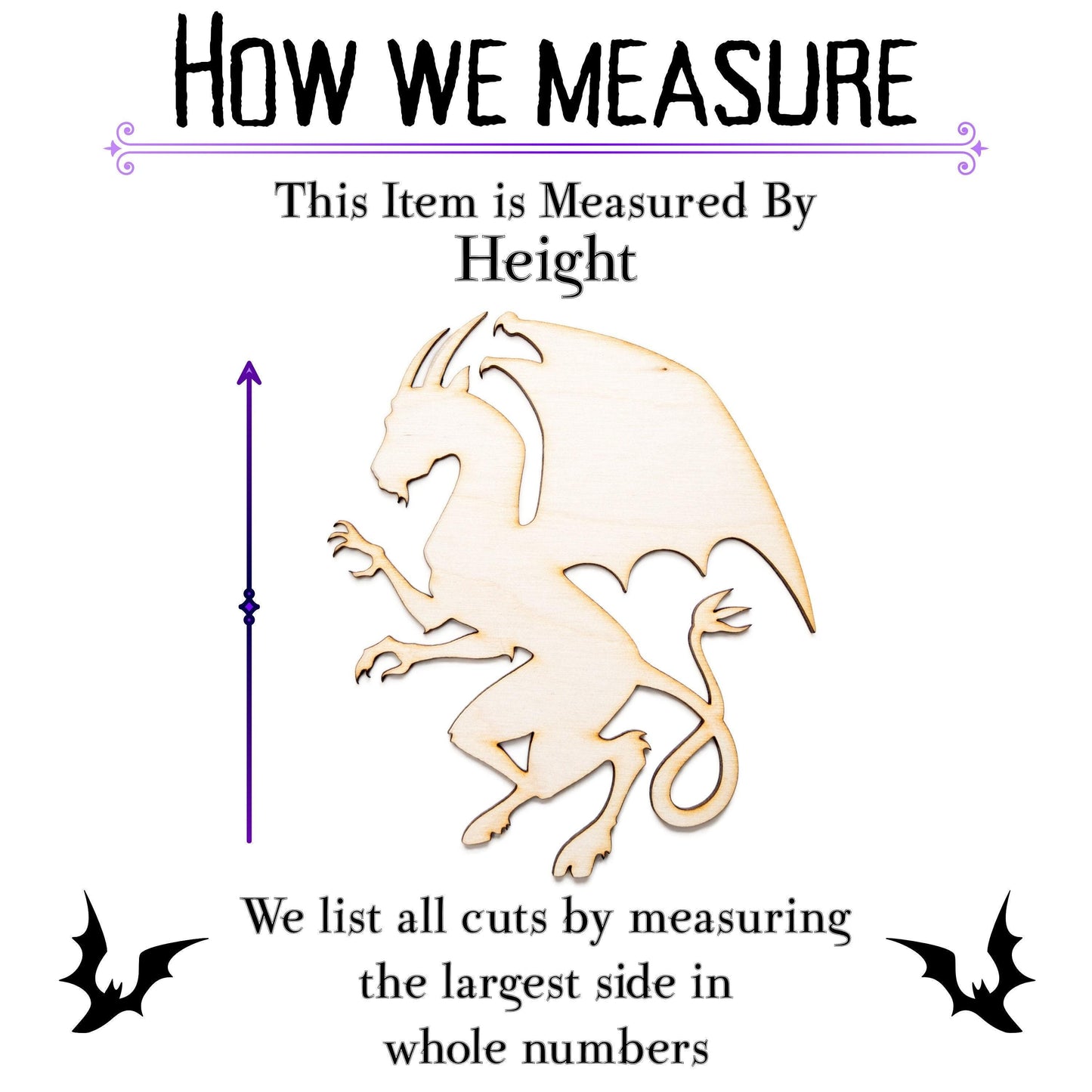 Jersey Devil Blank Wood Cutout - Laser Cut Unfinished Craft Shape - Multiple Sizes