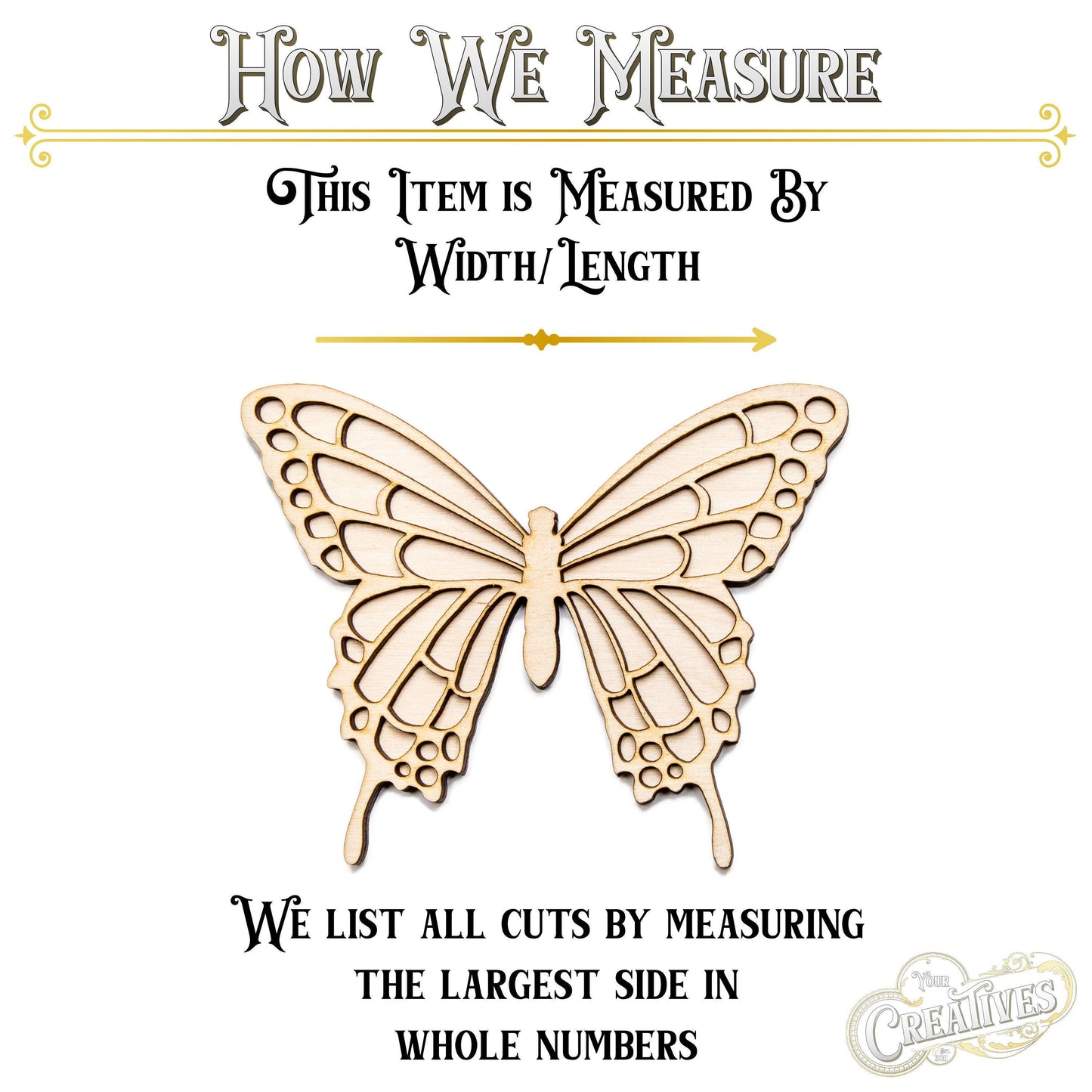 Tailed Butterfly Two Layer Wood Cutout - Laser Cut Unfinished Craft Shape - Multiple Sizes