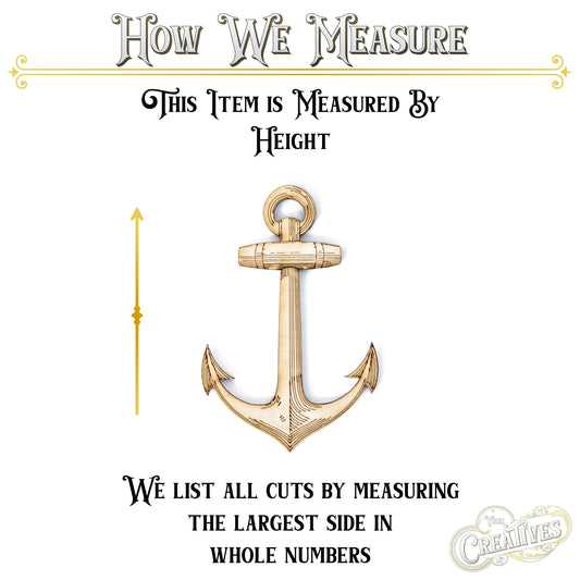 Anchor Wood Cutout - Laser Cut Unfinished Craft Shape - Multiple Sizes