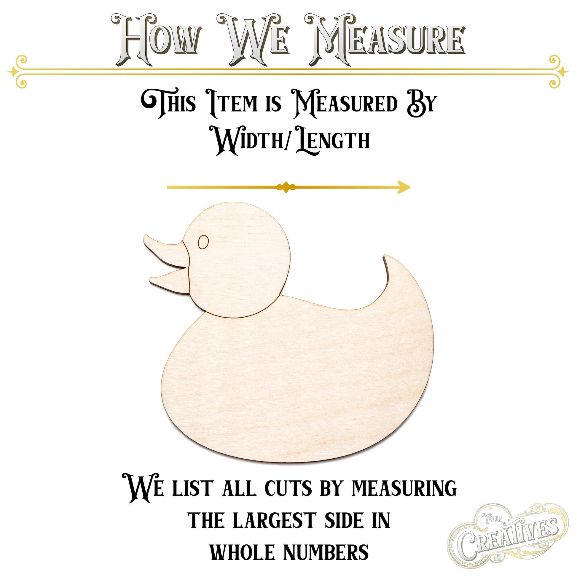 Duck Toy Detailed Wood Cutout - Laser Cut Unfinished Craft Shape - Multiple Sizes