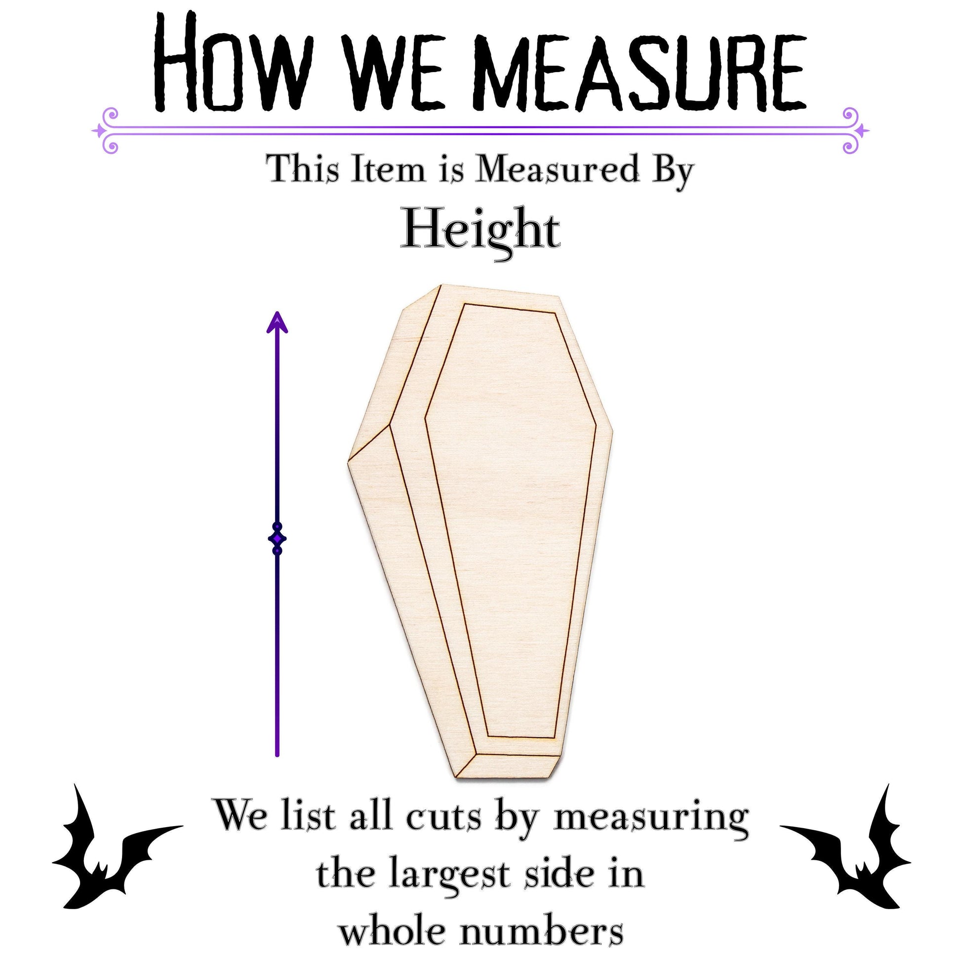 Angled Jeweled Coffin Wood Cutout - Laser Cut Unfinished Craft Shape - Multiple Sizes