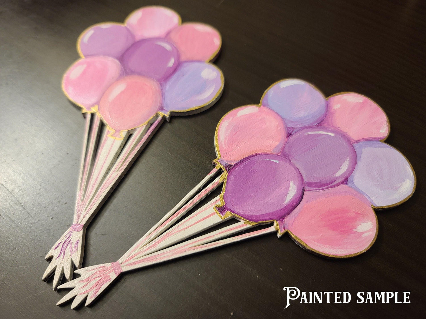 Balloon Bouquet Wood Cutout - Laser Cut Unfinished Craft Shape - Multiple Sizes