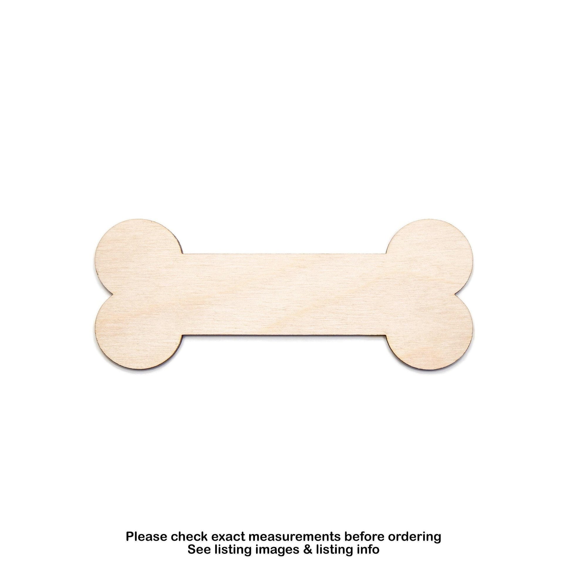 Dog Bone Wood Cutout - Laser Cut Unfinished Craft Shape - Multiple Sizes