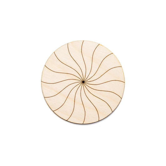 Peppermint Swirl Detailed Wood Cutout - Laser Cut Unfinished Craft Shape - Multiple Sizes