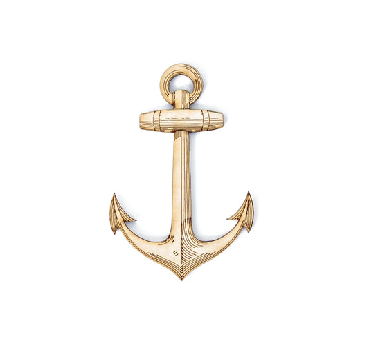 Anchor Wood Cutout - Laser Cut Unfinished Craft Shape - Multiple Sizes