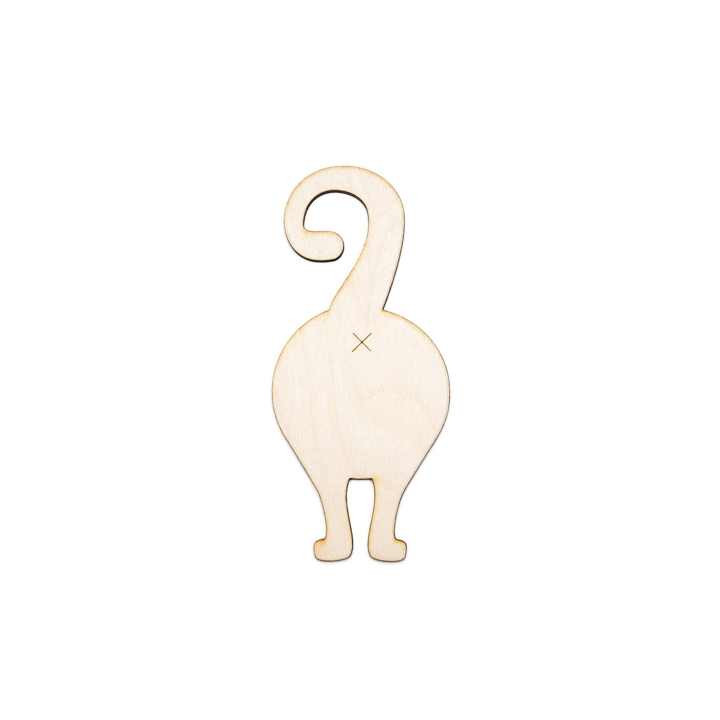 Cat Butt Wood Cutout - Laser Cut Unfinished Craft Shape - Multiple Sizes