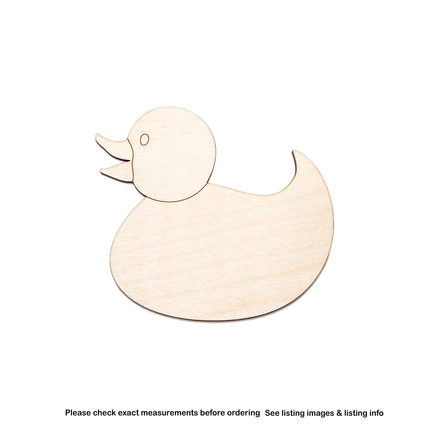 Duck Toy Detailed Wood Cutout - Laser Cut Unfinished Craft Shape - Multiple Sizes