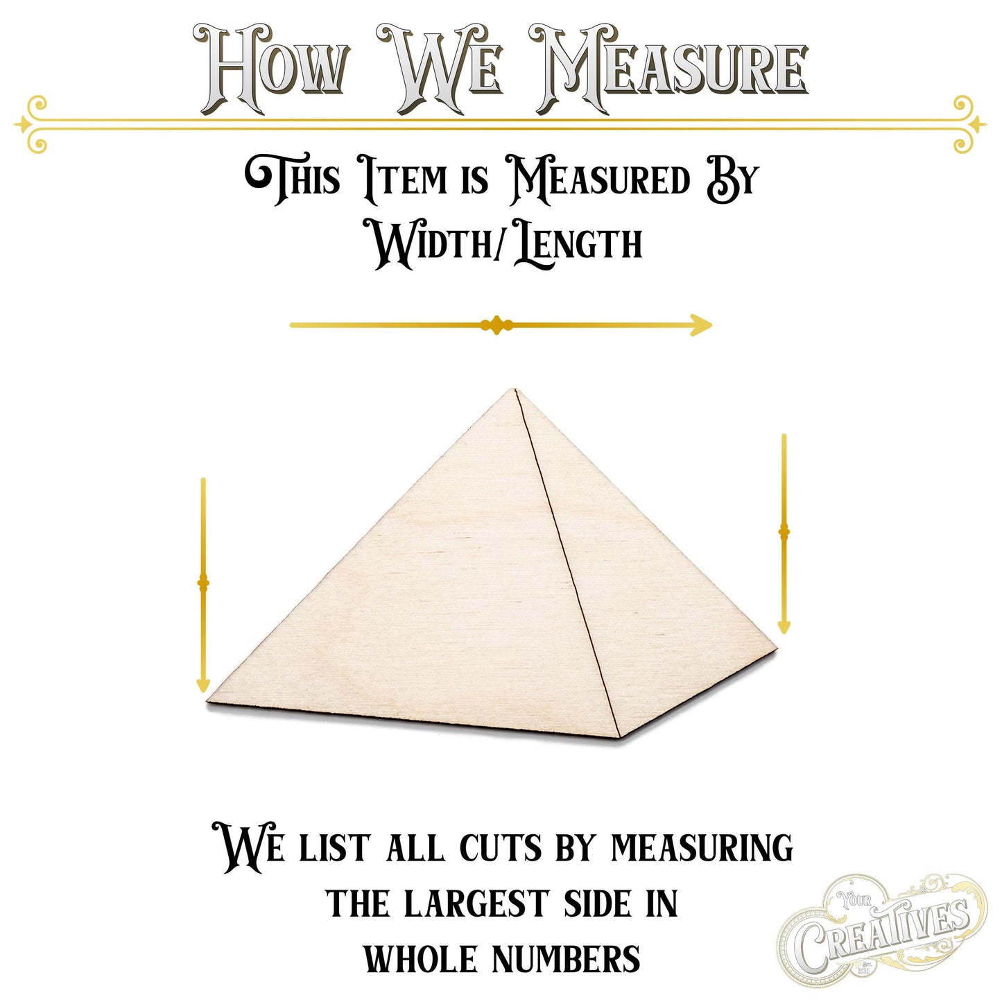 Single Pyramid Wood Cutout - Laser Cut Unfinished Craft Shape - Multiple Sizes