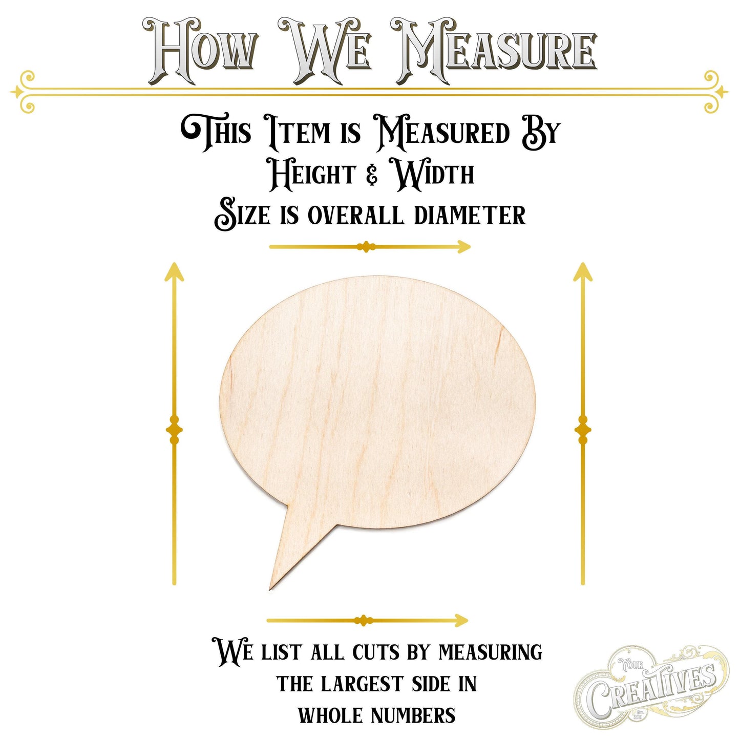 Basic Round Speech Bubble Wood Cutout - Laser Cut Unfinished Craft Shape - Multiple Sizes
