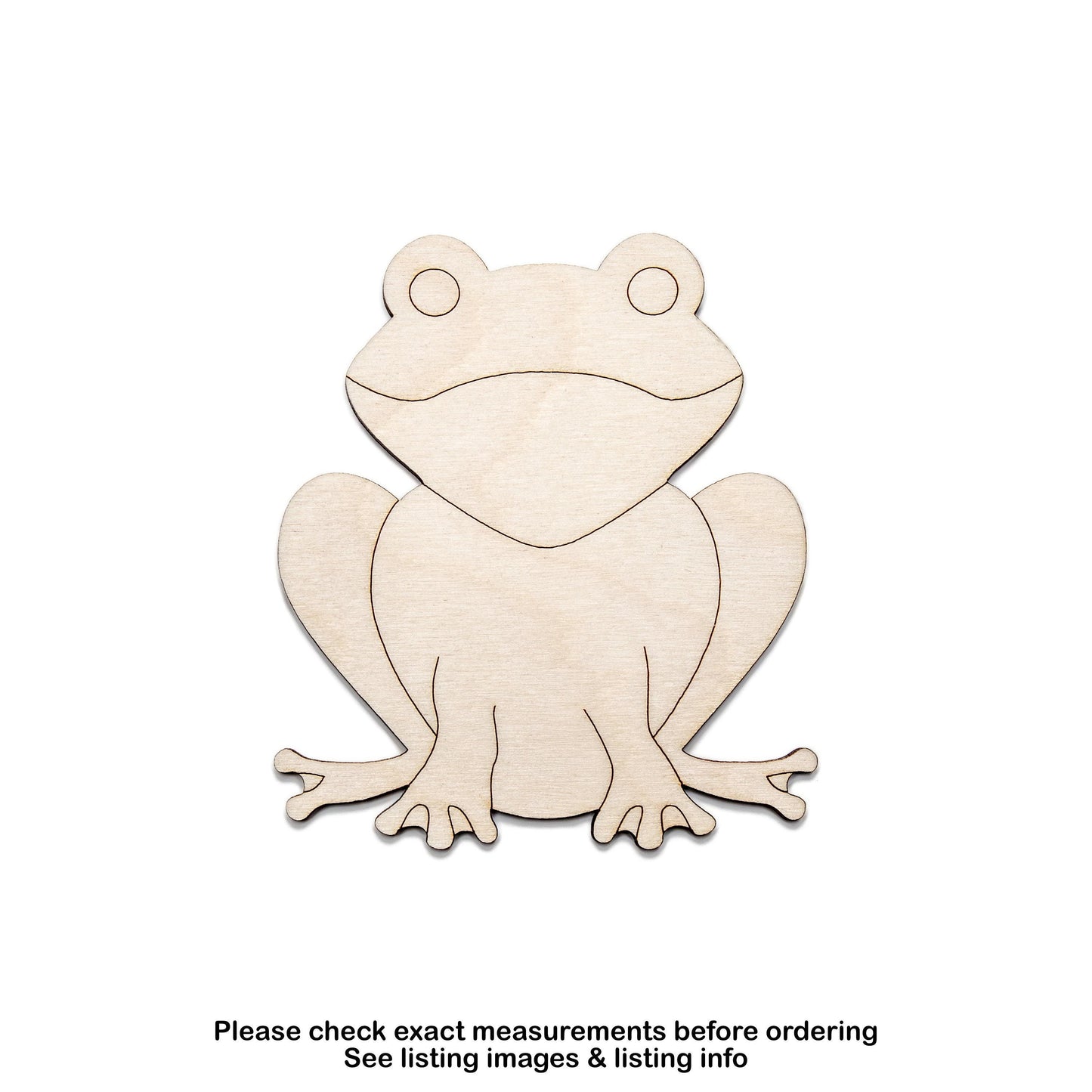 Frog Wood Cutout - Laser Cut Unfinished Craft Shape - Multiple Sizes