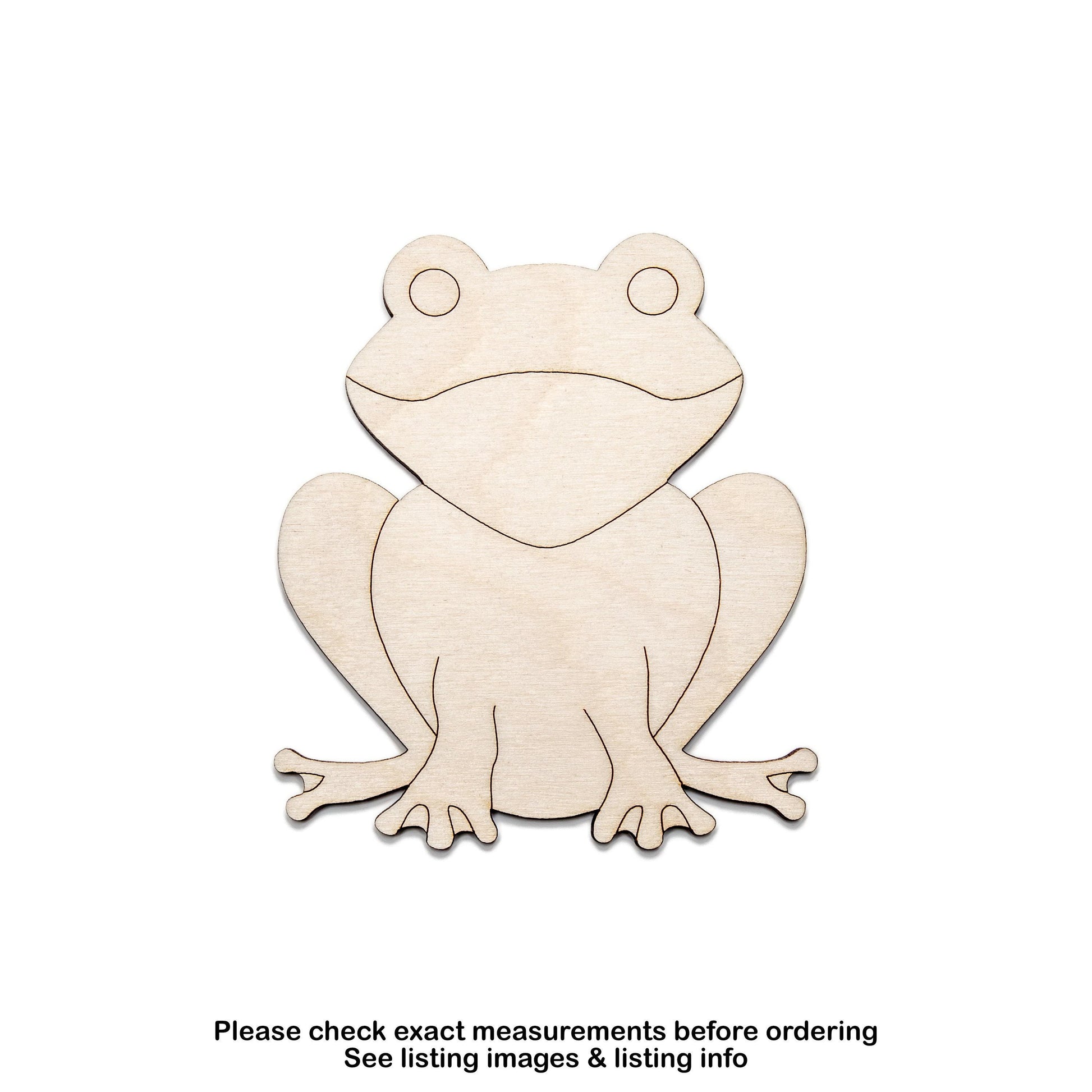 Frog Wood Cutout - Laser Cut Unfinished Craft Shape - Multiple Sizes