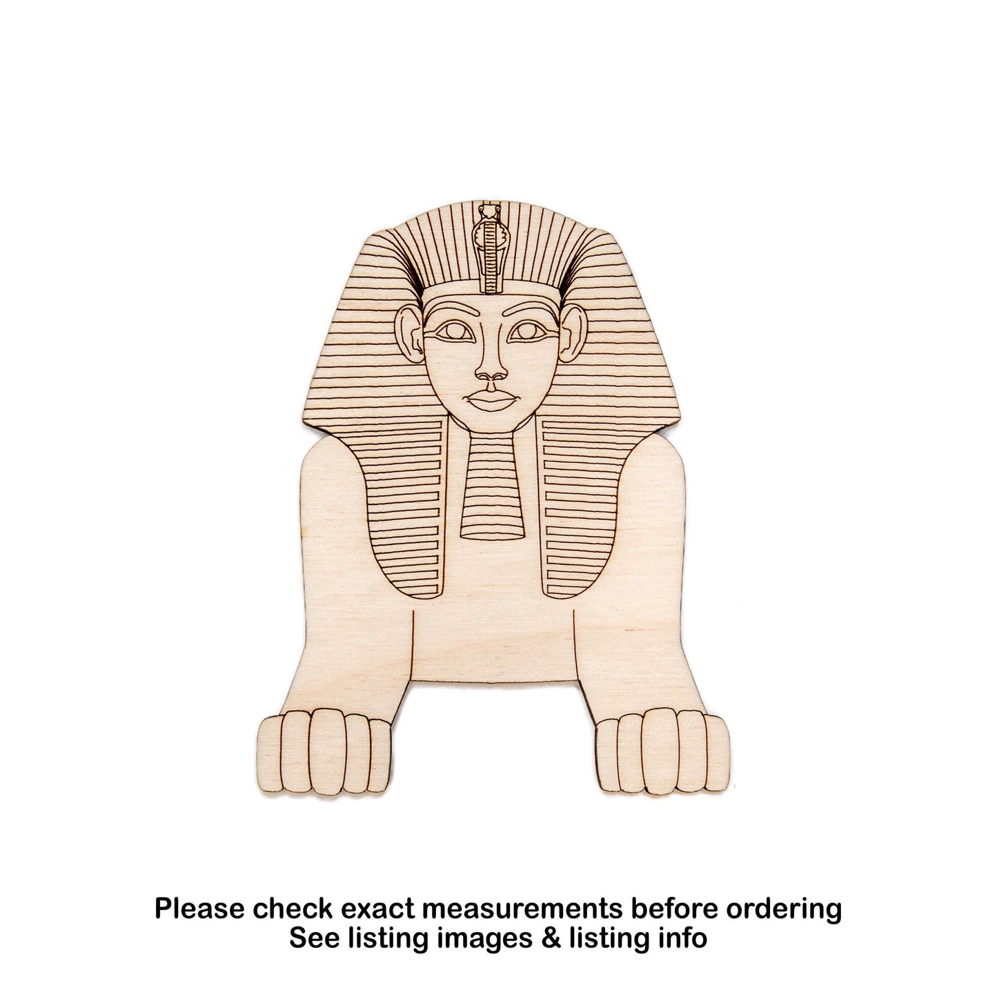 Sphinx Egyptian Detailed Wood Cutout - Laser Cut Unfinished Craft Shape - Multiple Sizes