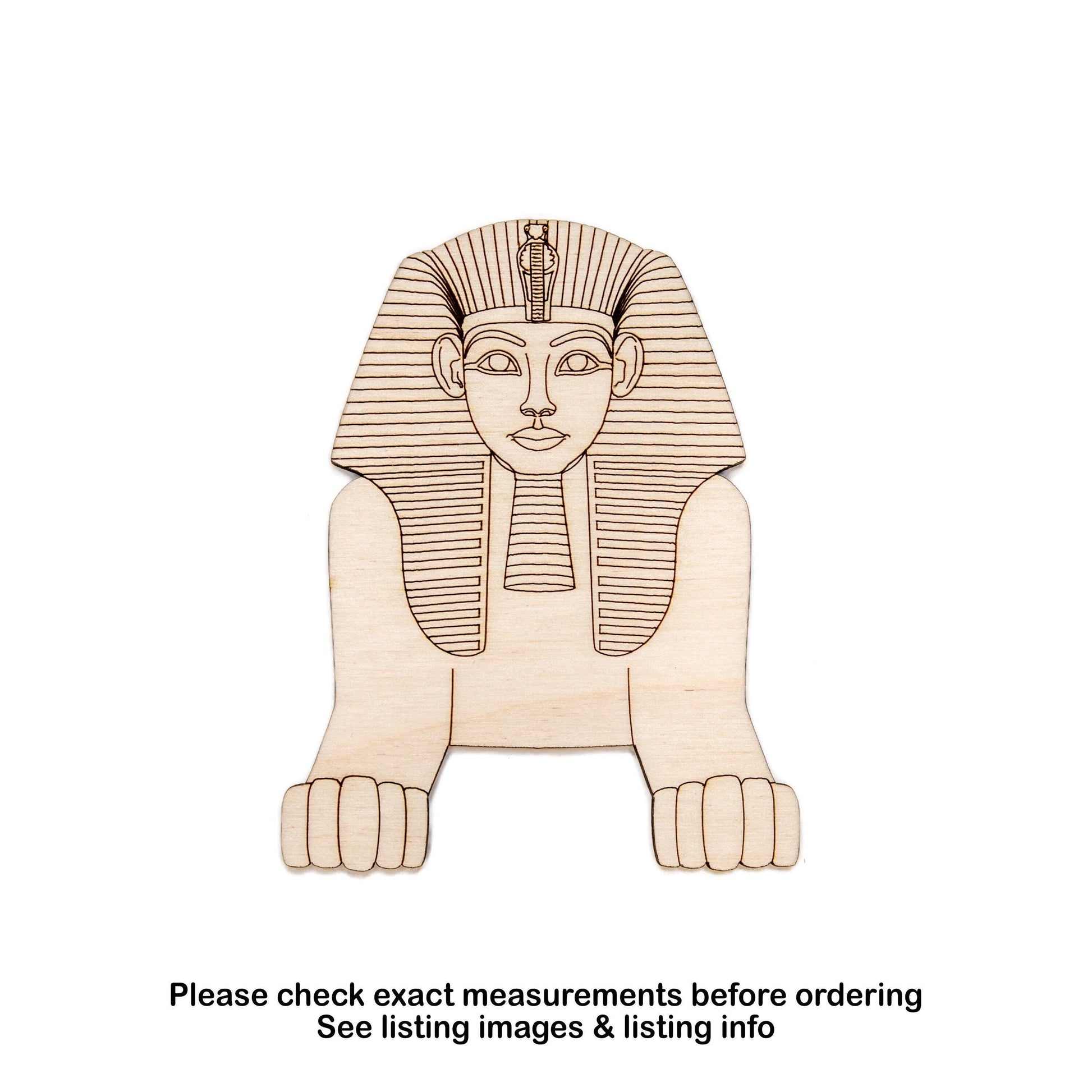 Sphinx Egyptian Detailed Wood Cutout - Laser Cut Unfinished Craft Shape - Multiple Sizes