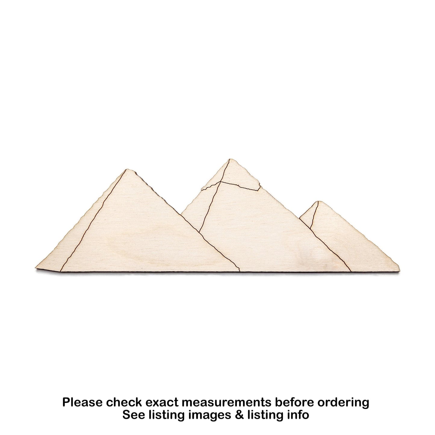 Pyramids Of Giza Wood Cutout - Laser Cut Unfinished Craft Shape - Multiple Sizes