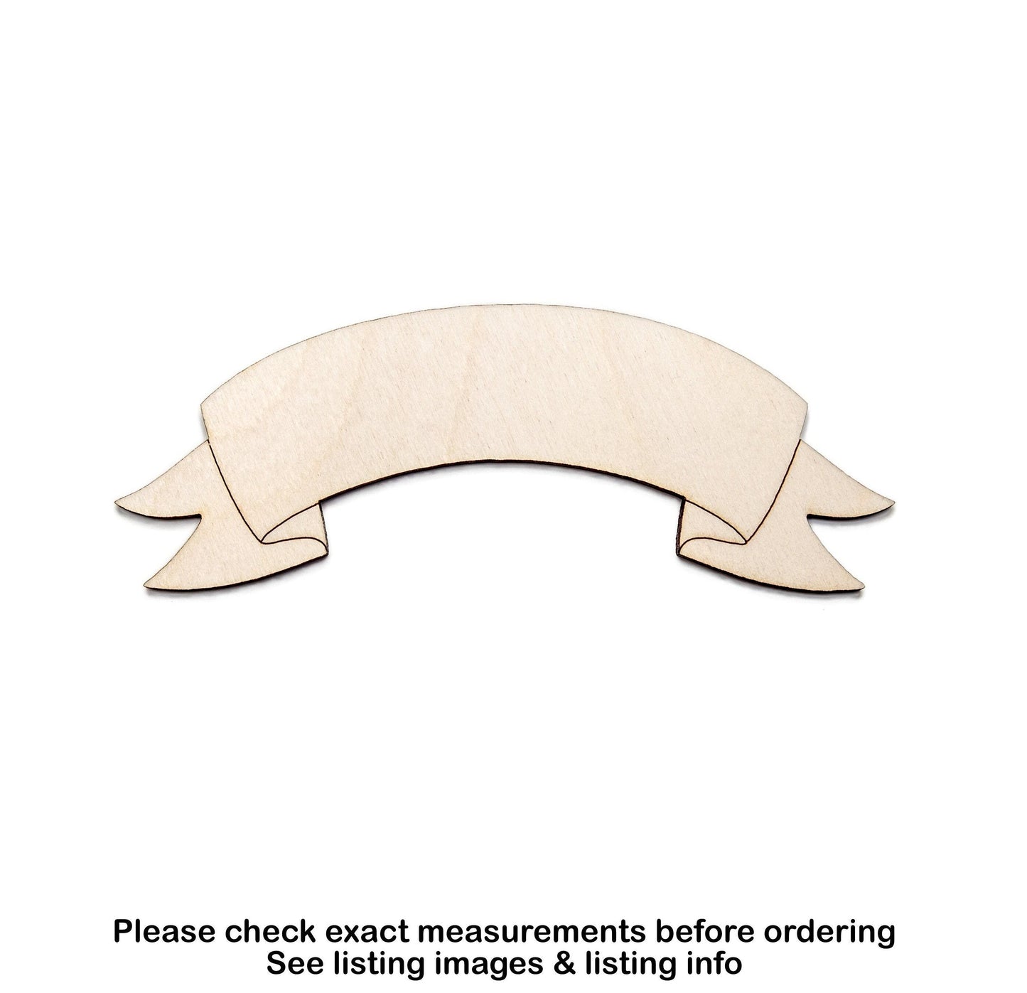 Arched Banner Wood Cutout - Laser Cut Unfinished Craft Shape - Multiple Sizes