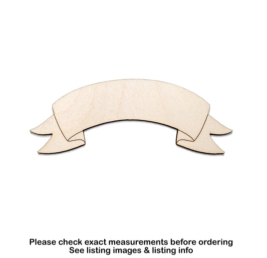 Arched Banner Wood Cutout - Laser Cut Unfinished Craft Shape - Multiple Sizes