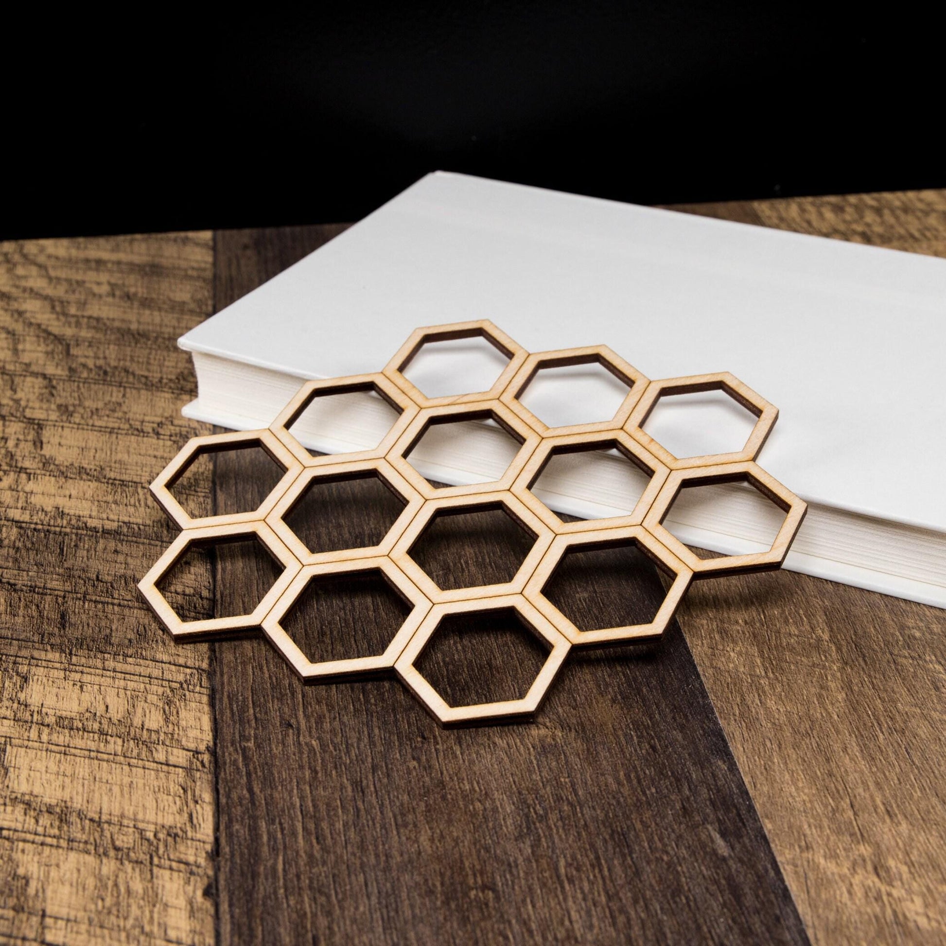 Honeycomb Detailed Wood Cutout - Laser Cut Unfinished Craft Shape - Multiple Sizes