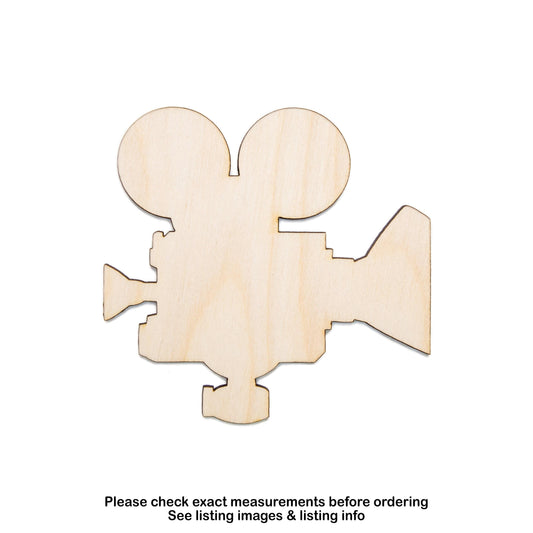 Movie Film Camera Blank Wood Cutout - Laser Cut Unfinished Craft Shape - Multiple Sizes