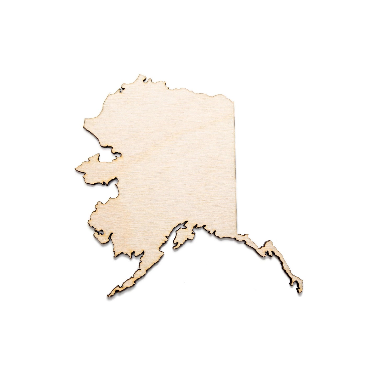 Alaska Wood Cutout - Laser Cut Unfinished Craft Shape - Multiple Sizes