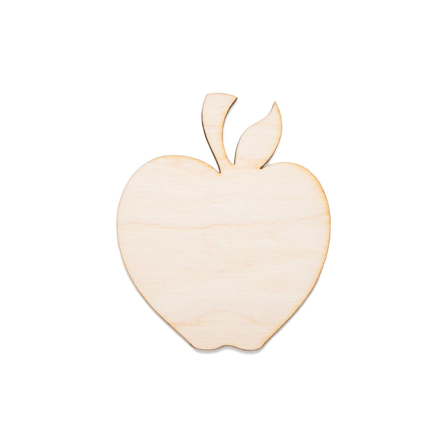 Apple Wood Cutout - Laser Cut Unfinished Craft Shape - Multiple Sizes