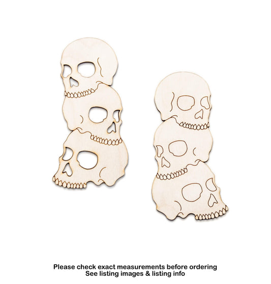Skull Pile Detailed Wood Cutout - Laser Cut Unfinished Craft Shape - Multiple Sizes