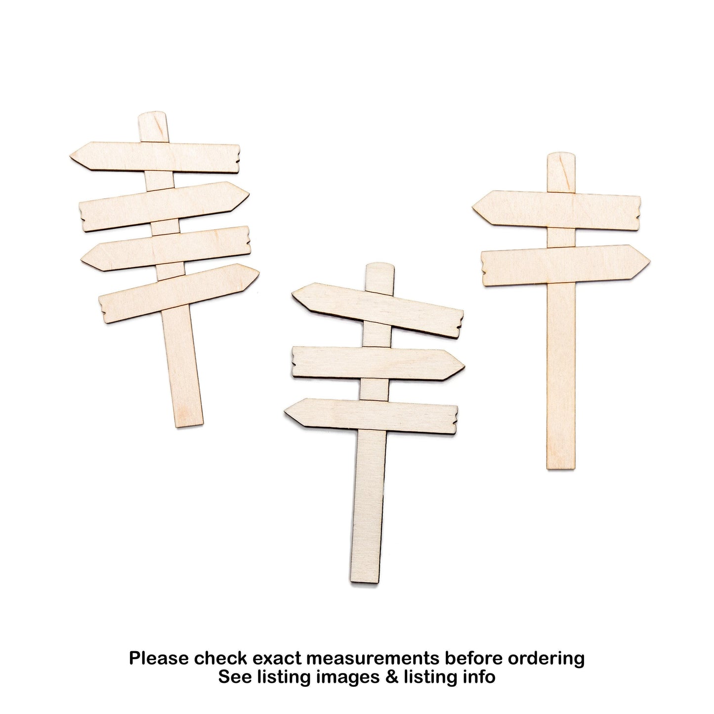 Arrow Planks Sign Post Wood Cutout - Laser Cut Unfinished Craft Shape - Multiple Sizes