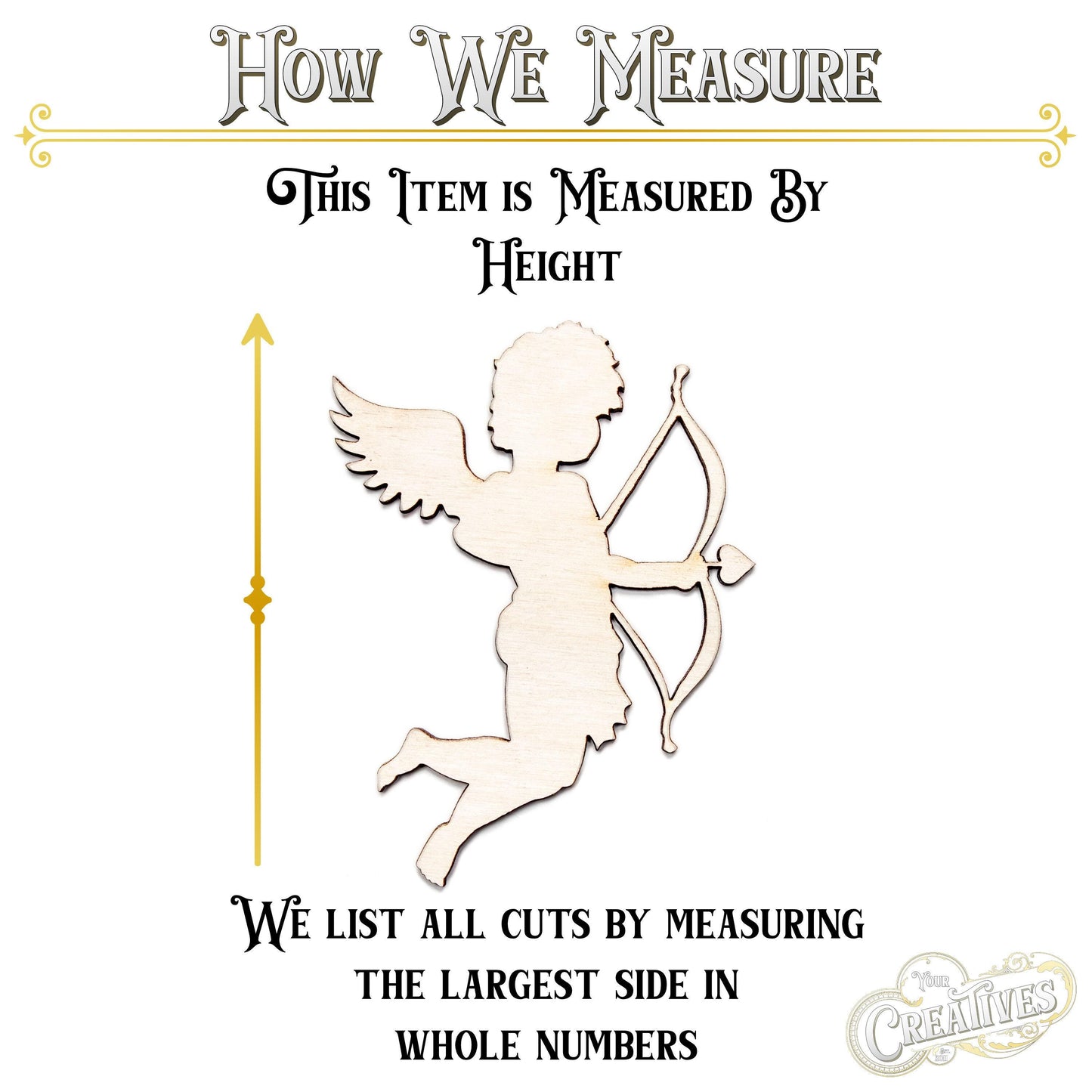 Cupid Blank Wood Cutout - Laser Cut Unfinished Craft Shape - Multiple Sizes