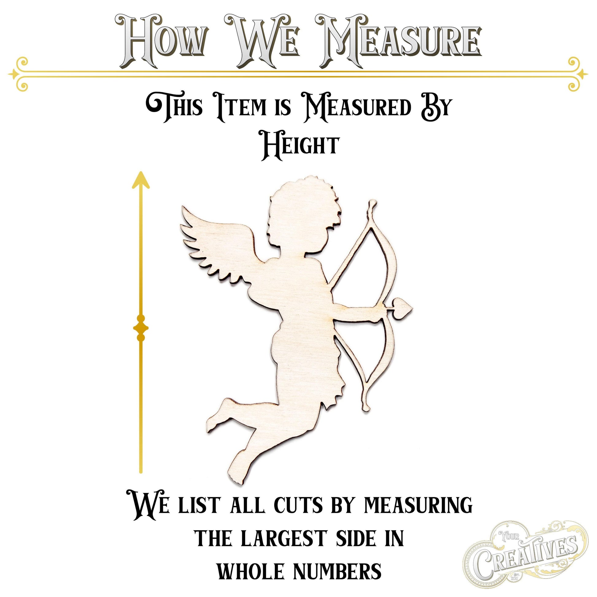 Cupid Blank Wood Cutout - Laser Cut Unfinished Craft Shape - Multiple Sizes